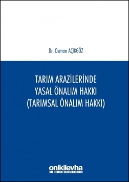 Kitap Kapağı  Tarım Arazilerinde Yasal Önalım Hakkı