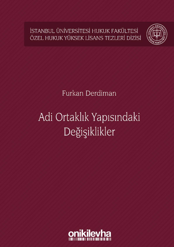 Kitap Kapağı  Adi Ortaklık Yapısındaki Değişiklikler