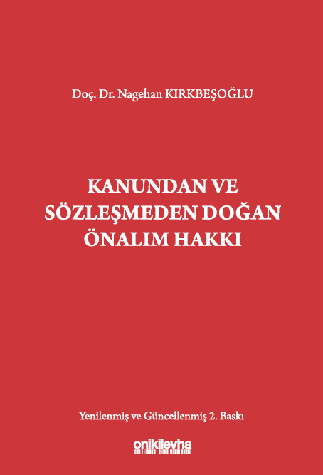 Kitap Kapağı  Kanundan ve Sözleşmeden Doğan Önalım Hakkı